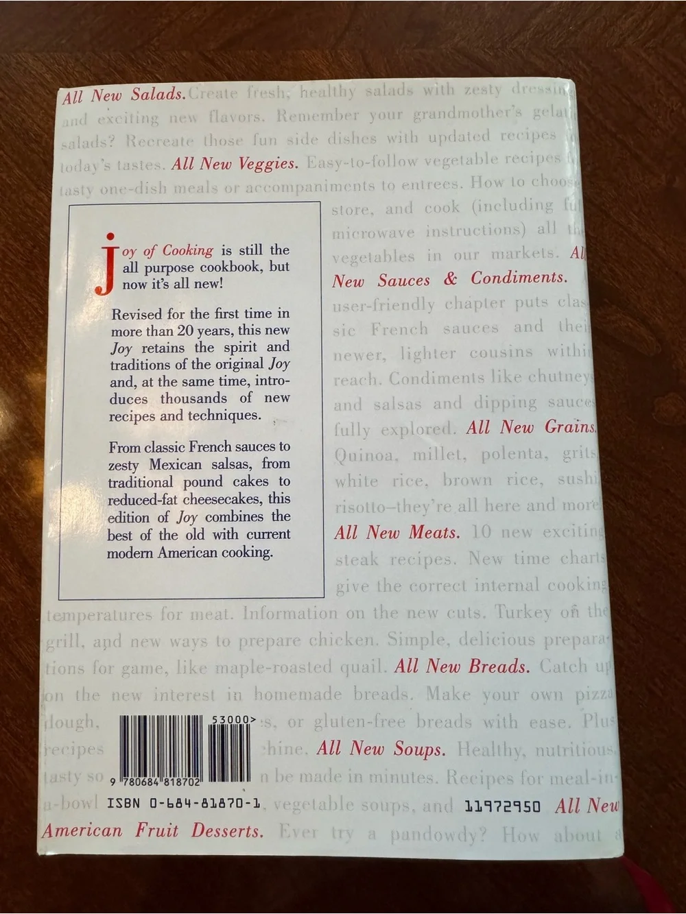 The All New All Purpose Joy of Cooking Vintage cookbook 1997 by Irma S. Rombauer